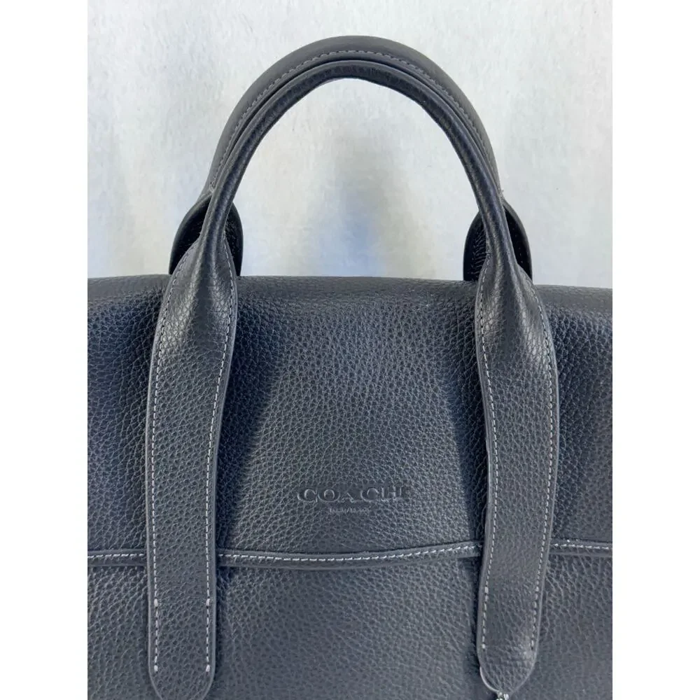 Coach Sullivan Black Pebbled Leather Briefcase Laptop Bag of office grandpacore